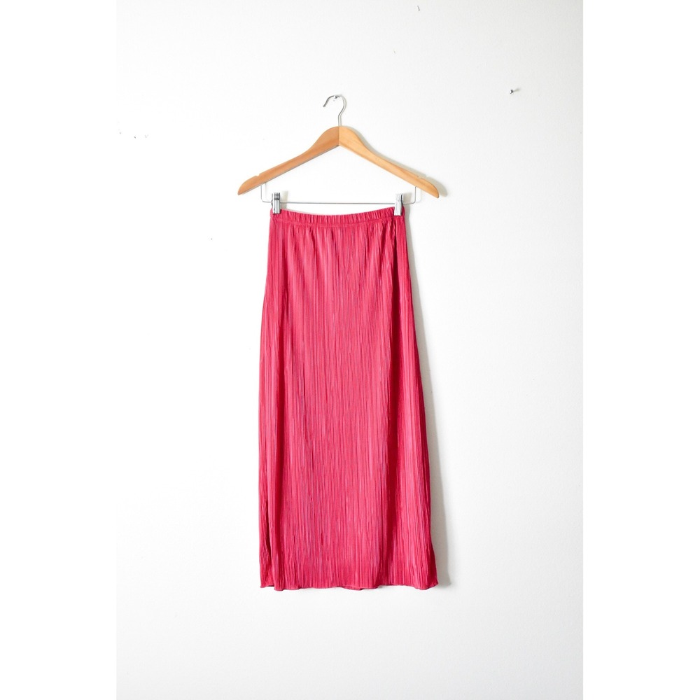 Slinky Brand Midi Skirt Women‎ S Hot Pink Vintage Pleated Elastic Waist 90s y2k